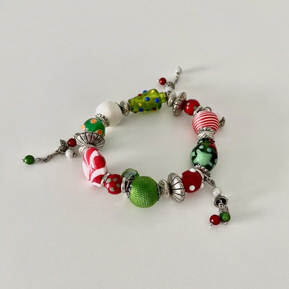 Holiday Cheer Charm Bracelet with Glass Beads - Picture 2 of 6
